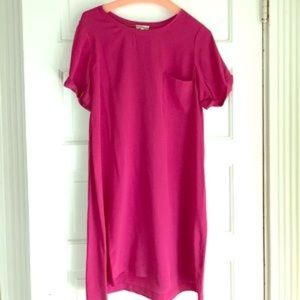 Joie deep pink-fuchsia tshirt pocket dress / tunic